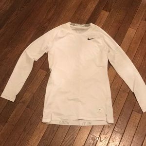 Nike Pro dri fit size medium white compression shirt long sleeves
